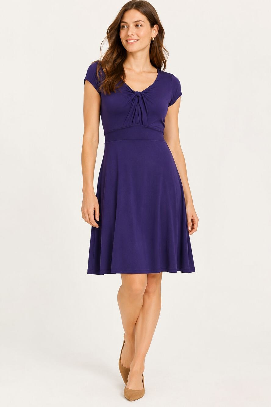 NWOT Boden Purple Knot Front Jersey Dress Women’s Size 6